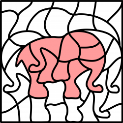 Clipart - puzzle picture elefant