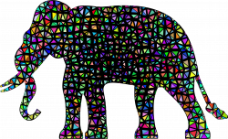 Clipart - Elephant Silhouette Flying Apart 2 With Background