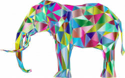 Clipart - Prismatic Low Poly 3D Elephant Variation 2