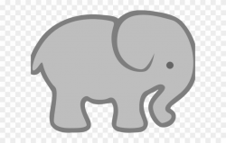 Grey Clipart Baby Elephant - Cartoon Animal Side View - Png ...