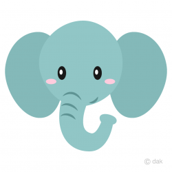 Simple Elephant Face Clipart Free Picture｜Illustoon