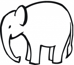 Simple Elephant Outline Applique Clipart Free Clip Art ...