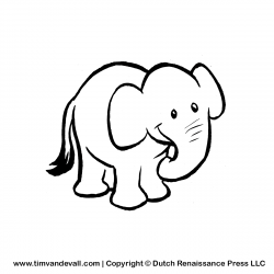 Elephant black and white baby elephant outline clip art ...