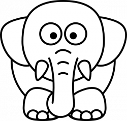 Cartoon Elephant Bw Clip Art at Clker.com - vector clip art online ...