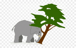 Tree Clipart Clipart Sturdy - Elephant Pushing Over Tree ...