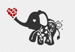 Flourish elephant Valentines day