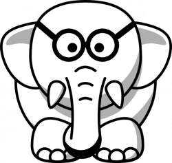 Line Art Elephant In Glasses Clip Art at Clker.com - vector clip art ...