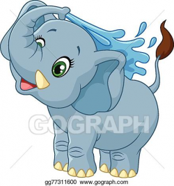 Vector Art - Cartoon elephant spraying water . EPS clipart ...