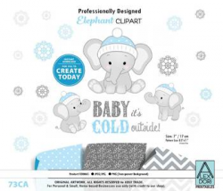 Winter cold elephant clipart for boys 73ca