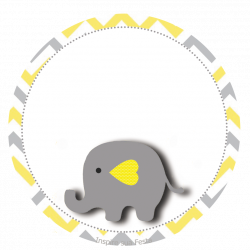 Elefantinho Chevron cinza e amarelo: Kit festa grátis para imprimir ...