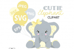 Elephant yellow-grey Clipart