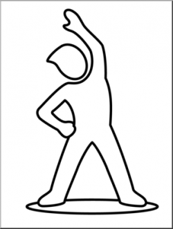 Clip Art: Simple Exercise: Bend and Stretch B&W I abcteach ...
