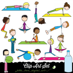 Happy Kids 3 - Exercise Time - Clip Art Set - PNG files