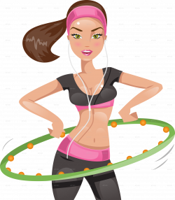 Girl With Hula Hoop by artbesouro | GraphicRiver
