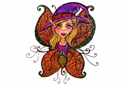 Hand Drawn Clip Art Day of the Dead and Halloween Fairies by Candita ...