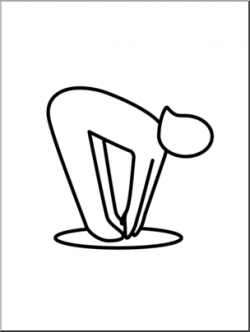 Clip Art: Simple Exercise: Touching Toes B&W I abcteach.com ...