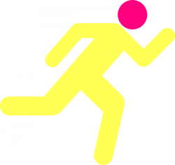 Yellow Pink Running Icon On Transparent Background | Yellow ...