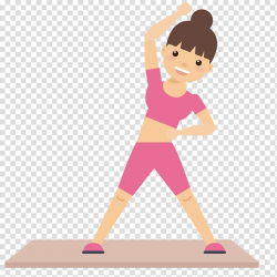 Woman stretching illustration, Physical fitness Physical ...