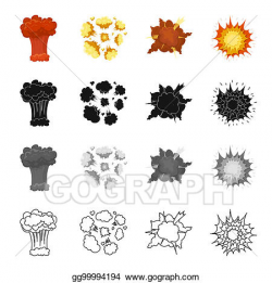 Stock Illustration - Nuclear explosion, flash, flame ...