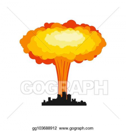 Clip Art Vector - Nuclear explosion in city. war in town ...
