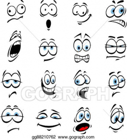 Vector Stock - Cartoon eyes, face expressions and emotions ...