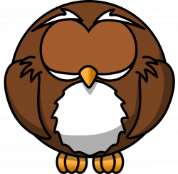 Clipart - Cartoon owl - asleep