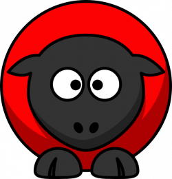 Sheep - Red On Red On Black Cross Eyed Clip Art at Clker.com ...