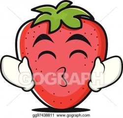 Vector Illustration - Kissing smile eyes strawberry ...