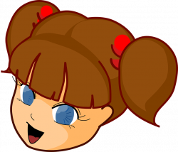 cartoon clipart girl with brown hair and blue eyes - Clipground