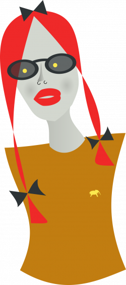 Clipart - Lady with yellow eyes and long neck