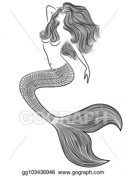 EPS Illustration - Wonder mermaid with closed eyes. Vector ...