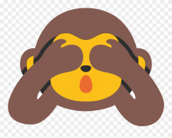 Monkey Hiding Eyes Emoji - Emoticon See No Evil Clipart ...