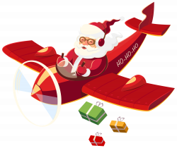 Santa Claus with Plane PNG Clipart - Best WEB Clipart