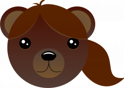 Clipart - Brown bear with pony tail