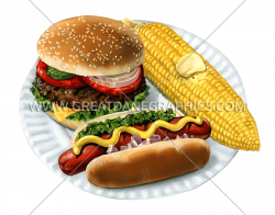 Burger Hotdog Corn | Production Ready Artwork for T-Shirt Printing