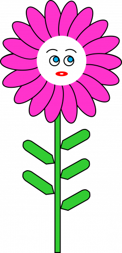 Clipart - Magenta Flower with Face