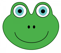 Green Frog Face Clipart
