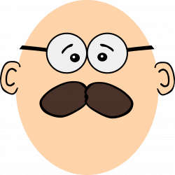 Clipart - Bold guy with mustache