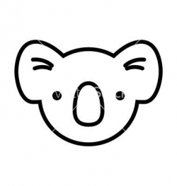 Koala face simplified on VectorStock | simple line art ...