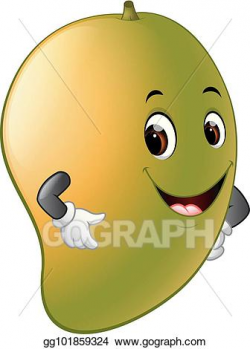 Vector Stock - Mango with face. Clipart Illustration ...