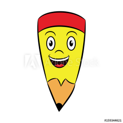 Cartoon Pencil Face Yellow Clipart - Buy this stock vector ...
