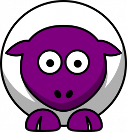 Sheep Looking Straight White With Purple Face And White Nails Clip ...