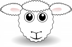 Clipart - Funny Sheep Face White Cartoon