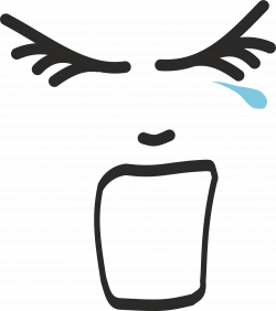 Clipart - Screaming face with tear line drawing