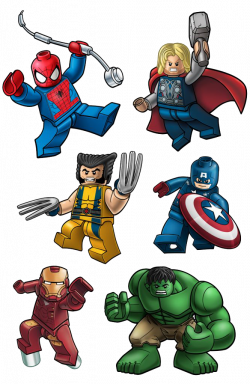 Spiderman Thor Wolverine Ironman Hulk Captainamerica Lego Clip Art