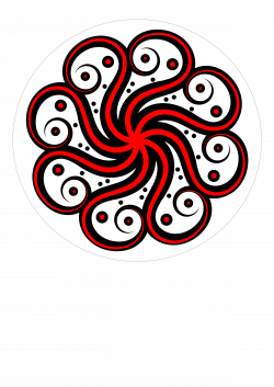 Clipart - Black-red Abstract Octopus