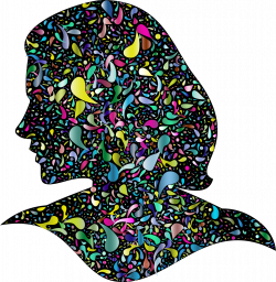 Clipart - Prismatic Abstract Drops Female Head 3