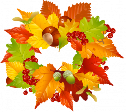 Colorful Clip Art For The Fall Season: Fall Leaves Wreath | clipart ...