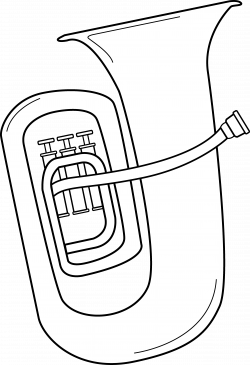 Black and White Tuba Design - Free Clip Art