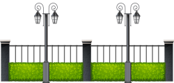 Metal Fence with Streetlights PNG Clipart - Best WEB Clipart